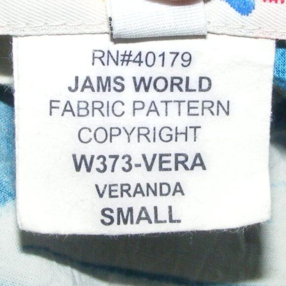 JAMS WORLD Dress, S, Veranda Print, Blue/White, Shift, Keyhole, Sleeveless - Picture 10 of 11